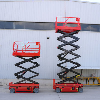 خرید 4 - 16m Self Propelled Electric Mobile Scissor Lift Hydraulic Lifting Platform تولید آنلاین
