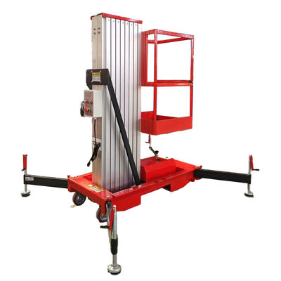 8m 10m 12m Single Mast Aluminum Alloy Lift هیدرولیک برای بستر کاری هوایی